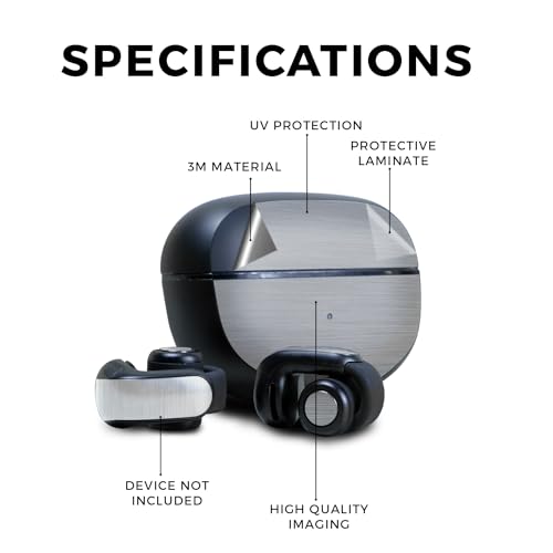 Image of Skin Compatible with Bose Ultra Open Earbuds - Cold Steel - Premium 3M Vinyl Protective Wrap Decal Cover - Easy to Apply | Crafted in The USA by MightySkins