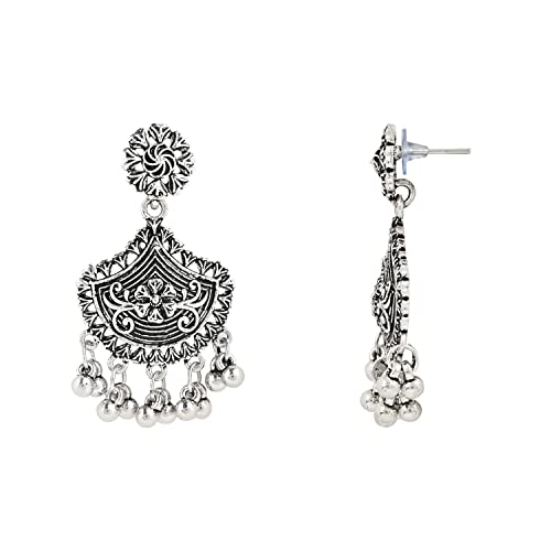 Ethnic Oxidized Afghani Choker Necklace Jewellery Set (MC145OX)