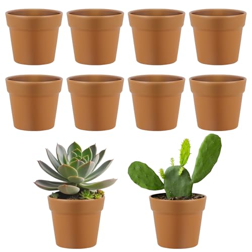 XRVRILE 10 Stück Anzuchttöpfe 6 8x6cm Pflanztöpfe Anzucht Kunststoff Blumentopf Klein Pflanzentöpfe mit Drainageloch Mini Blumentöpfe Pflanzen Topf für Setzlinge Sukkulenten Stecklinge Umpflanzen
