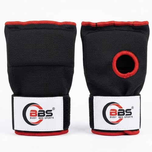 Busy Bee Sports Quick Hand Wraps for Boxing & MMA, Medium Size (Snug Fit) – Gel Padded Inner Gloves with Wrist Support, Easy Slip-On Wraps for Men & Women, Breathable for Muay Thai & Kickboxing