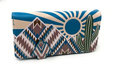 Shag Wear Southwest Desert Sunset Large Wallet for Women and Teen Girls Faux Vegan Leather 7