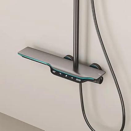 ARAMO Shower Set - Dolphin with Hydropowered LED Light + Digital Display & 3 Water Functions