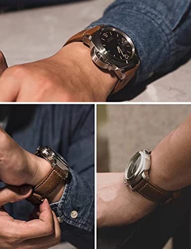 Niziruoup 26Mm Watch Band Top Grain Leather Strap Compatible With Panerai Watch Band, Vintage Genuine Leather Replacement Watch Band For Men #TOP2