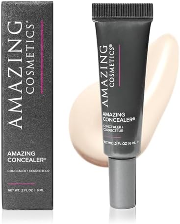 AmazingCosmetics Amazing Concealer, Full Coverage with Pin Dot Amounts, Long Wear Concealer Makeup for Undereye Dark Circles, Blemishes and Spots, Color Correcting, Skin- Like Finish