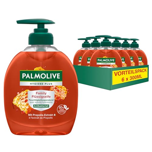Palmolive Seife Hygiene+ Family 6x300ml - flüssige Handseife zur sanften Reinigung der Hände