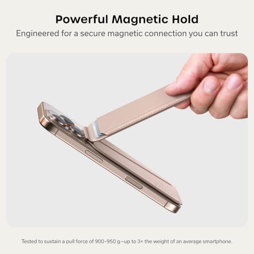 Image of Satechi Vegan-Leather Magnetic Wallet Stand, Minimalist iPhone Wallet with 4 Card Slots, NFC Pass Through, Phone Stand for iPhone 16-12, Desert Rose