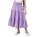 Girls Maxi Skirts High Waist Boho Floral Flare Hem Dress Summer Fashion Loose Fit Cute Holiday Skirt for Kids Size 10-12 Purple