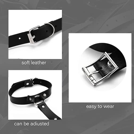 Damen Punk Leder Körperkette Sexy Einstellbare Taillenkette Schwarz Bein Strumpfband Gürtel Gothic Schelling Kette Körperzubehör für Frauen