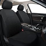 AKAUTO Black Car Seat Covers Front Set, Premium Cloth Automotive Vehicle Interior Covers, Seat Cover