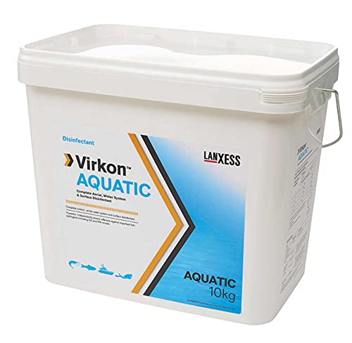 Desinfektionsmittel Virkon Aquatic tötet Keime, Bakterien, Pilze im Teich und Aquarium, Starkes, viruzides, bakterizides, fungizides Desinfektionsmittel mit patentierter Wirkstoffformel 10kg Eimer