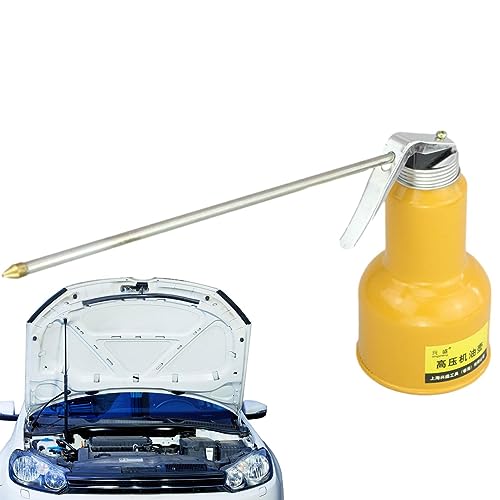 Voihamy Motoroliedispenser kan, smeerolie kan handmatige pomp | Hogedruk handmatige pomp, olieman smeerdispenser met lange flexibele uitloop voor auto, fietsen en machines, 14/17oz