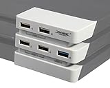 USB HUB 3.0 for PS4 Pro in Glacial White - ElecGear 5 Ports USB Expansion Adapter Charger Extended Splitter with LED indicator for PlayStation 4 Pro Glacier