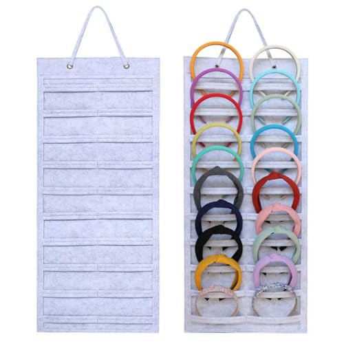 SMUK Hanging Headband Holder Organizer for Girls, Wall-mount Headband Storage Display for Women, Head Band Hair Accessories Organizer On Wall, Door, Wardrobe