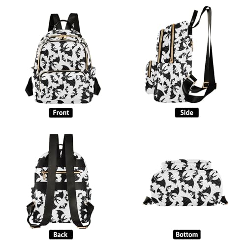 Image of Bats Halloween Mini Backpack Fashion Backpack Purse for Women,Handbag Shoulder Bag Casual Daypack, Ladies Gift for College Work (M)