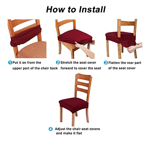 Image of Magical Universal Dining Chair seat Cover Set of 4 Seater pcs are Easily Washable Strechable and Comfortable for Dining Room Home Decor Slip Cover P.2 (Set of 6, Current Check)