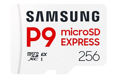 Carte mémoire Samsung Micro SDXC P9 express classe U3 V30 A1 PCIe Gen3.0x1 NVMe 1.3 Lecture SD Express 800 Mo/ UHS I 90 Mo/ 6 Prot intégré MB MK256TWW - vue 4