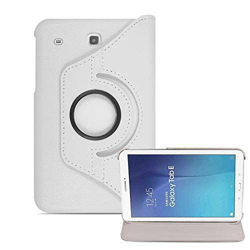 Samsung Galaxy Tab SM-T560 Case, Leather 360 Degree Rotating Smart Stand Folding Folio Tablet Case Cover for Samsung Galaxy Tab E 9.6 (2015) T560 T561 (White)