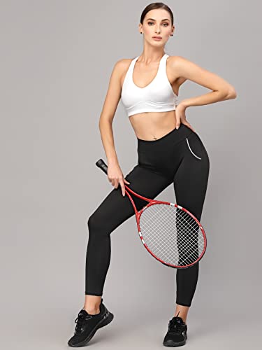 Image of Style Quotient Adults-Women Black Solid Sports Bra