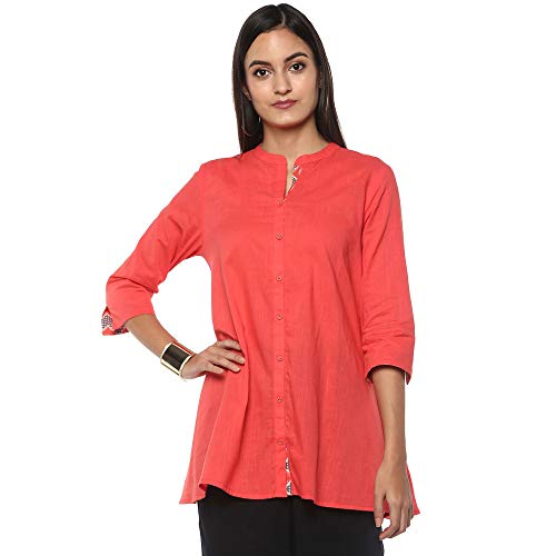 Image of STOP by Shoppers Womens Mandarin Collar Solid Tunic