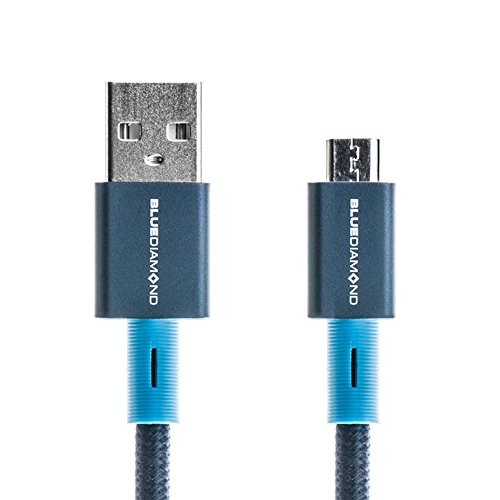 BlueDiamond Micro USB Cable for Android - SmartSync and Charging - Premium Nylon Braided Anti Tangle -3ft