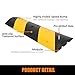 3.3FT Rubber Speed Bumps for Road, 2 Pack, 2 Channel Modular Heavy Duty Bump Slow Down Speed Bumps Portable Speed Bump for Asphalt, Driveway, Gravel, Concrete