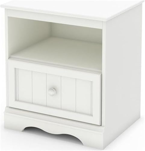 Miniatura 4 de south shore Savannah con cajón mesita de noche Madera Blanco puro