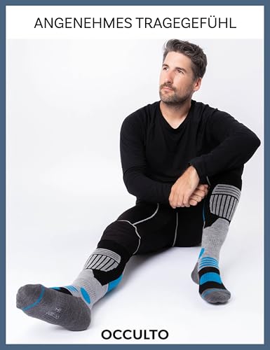 Occulto Herren Skisocken 2er Pack, 4er Pack (Modell: Felix) 2 Paar Blau Schwarz 43-46