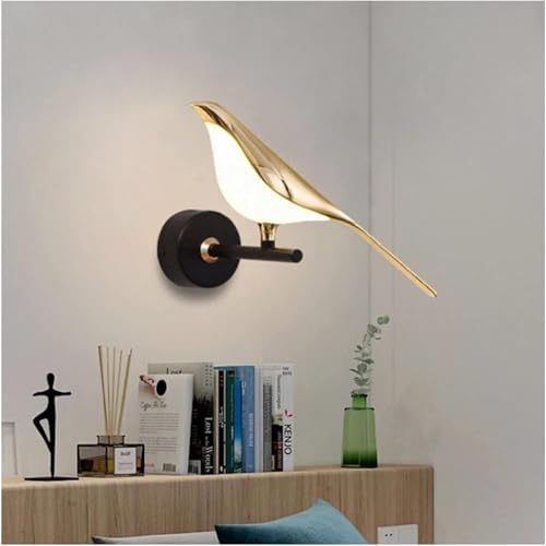 Image of Desidiya Metal Modern Chirpy LED Bird Light for Living Room,Bird Pendant Light for Wall Luxury & Elegant,Night Light Decor Bedroom Fancy Light for Dining Area Decoration for Staircase,Hallway,Kitchen