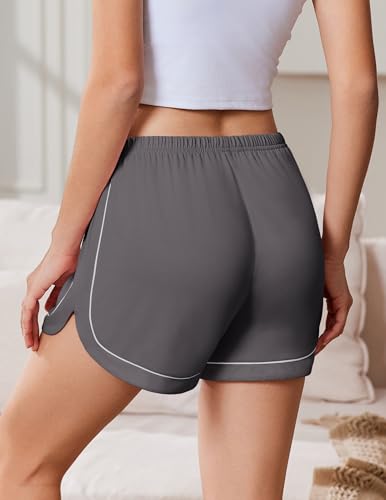 Image of Ekouaer Pajama Shorts Women Soft Sleep Shorts Casual Lounge Shorts Cute High Waist Pajama Bottom Comfy Split Side Pj Bottom