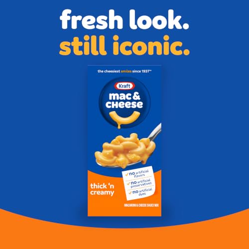 Image of Kraft Mac and Cheese Dinner, Thick 'n Creamy Flavor, 8 oz | for Easy Dinner or Dinner Sides No Artificial Flavors, Preservatives or Dyes No Artificial Flavors, Preservatives, or Dyes