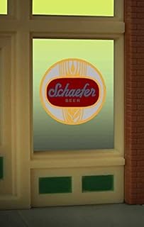 Miller Engineering 8925 Schaefer Beer Window Sign Model Train Decorative Signs 2" w x 2.2" t (Trimmable) Red Plastic