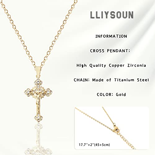 Lliysoun Cross Pendant Necklace For Women Jewelry Gold Cross Necklaces Gifts For Women Girl Cross Necklace Minimalist Trendy Jewelry Valentines Day Gifts Cn8 #TOP2