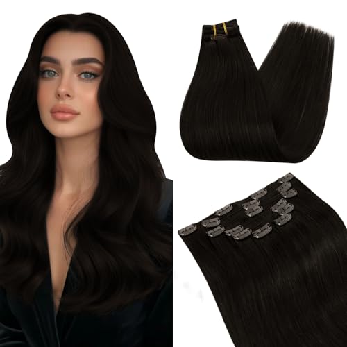 Ugeat Brown Clip in Hair Extensions, Invisible Clip in Hair