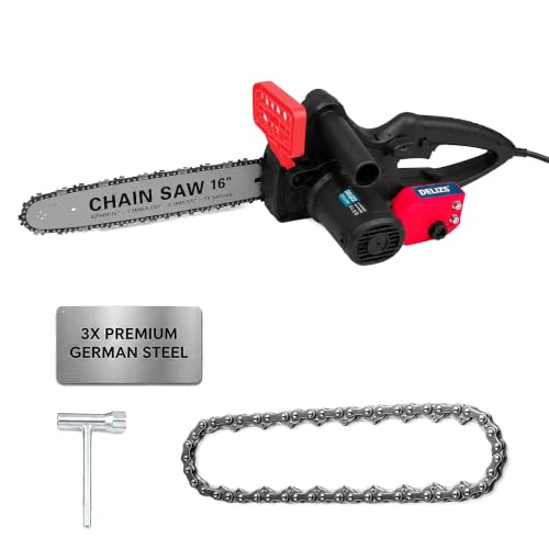 Image of Electric 16 inch Inch Corded Chainsaw With 2800 W High Power Motor With Low-Kickback System I 6800 RPM I Tree Cutter Tool | Wood Cutting Machine Home | Wood Cutter Tool Machine