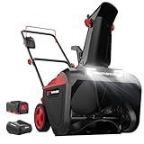 POWERSMART Cordless Electric Snow Blower, 40V 21” Brushless Battery Powered Snow Thrower, 4.0Ah Battery and Charger Included