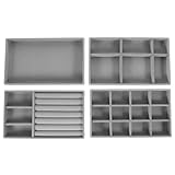 ARTSEWPLY 4個 スタッカブル点ジュエリートレー 宝飾品収納トレイ 指輪イヤリングネックレスブレスレット用オーガナイザー 机上整理お盆グレ