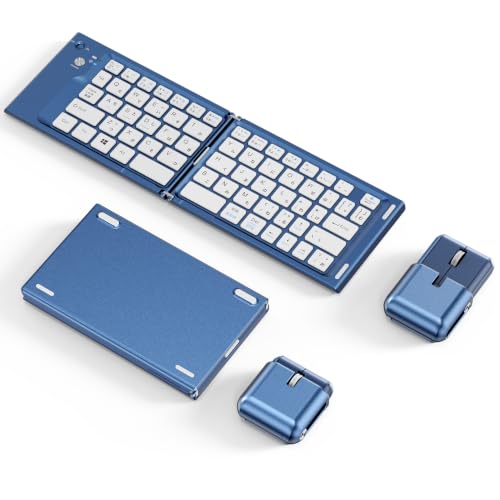 ワイヤレスキーボード Bluetooth 5.3 & 2.4G 折りたたみ式 キーボード マウス JIS日本語配列 USB充電式 軽量 静音