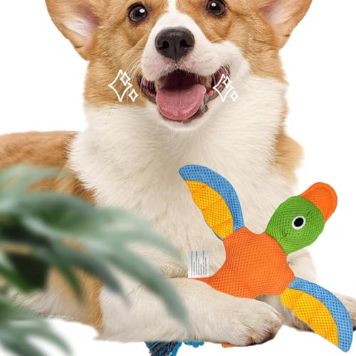 Genérico Squeaky Hundespielzeug, Tough Bird Chew Hundespielzeug, weicher Squeaker mit Seil, interaktive Tierspiele, Haustierzubehör für agressive Chewers, 24, 9 x 29, 9 x 4 cm-7