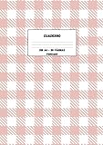  Cuaderno A4 Forrado - estampado de cuadros blanco/rosa: Cuaderno XXL de gran diseño con tapa blanda - 110 páginas A4 - Ideal para alumnos, ... para la oficina, la universidad o la escuela.