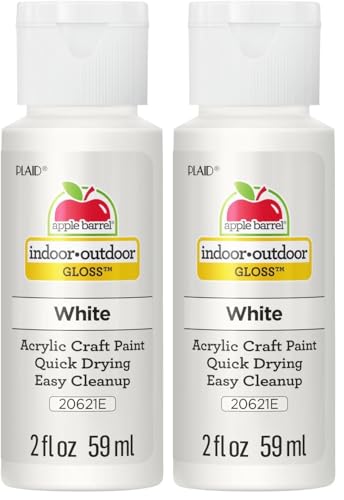 Image of Apple Barrel Gloss Acrylic Paint in Assorted Colors, 20621 White (2-Ounce) (Pack of 2)