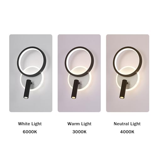 Luz de pared para leer en la cama con interruptor accesible y foco ajustable LED 4