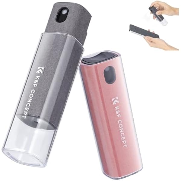 K&F Concept 2-częściowy zestaw do czyszczenia ekranu, do telewizora, laptopa, komputera, telefonu komórkowego, tabletu i czyszczenia wyświetlacza samochodowego, spray dwa w jednym i ściereczka z