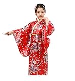◆ Matériau pour kimono traditionnel:Col en V,en polyester satiné de haute qualité(imitation soie),doux et lisse,respirant et léger,confortable à porter. Artisanat parfait et design de bord,met en évidence l'exquis.Romantique fleurs de cerisier tombant dans le vent, comme dans un pays féerique.