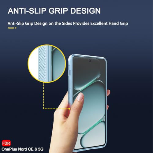 Image of TheGiftKart Liquid Silicon Back Cover Case for OnePlus Nord CE 6 5G | Shockproof Military Grade Protection | Micro-Fibre Cloth On Inner Side | Built-in Anti-Slip Grip Back Case Cover (TPU, Blue)