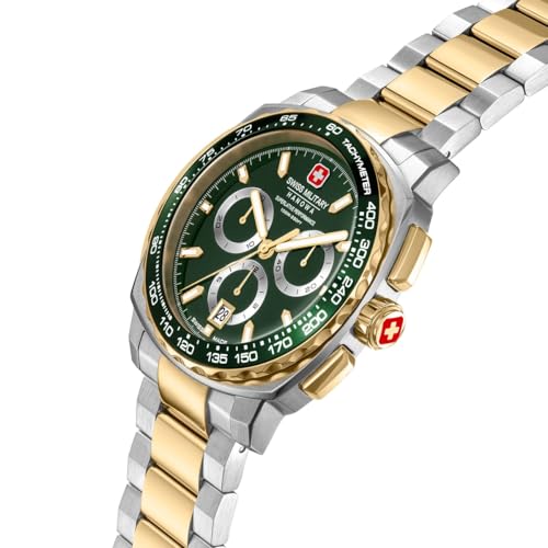 Image of Swiss Military Hanowa Speed Well Men's Analog Watch - Bold Green Dial, Sporty Swiss Design - SMWGI0006804