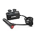 Produktbild Dual USB Buchse Auto Fahrzeug Zigarettenanzünder Adapter, VOASTEK Doppel Zigarettenanzünder Adapter mit Dual USB QC 3.0 Auto Ladegerät und 12V-24V Auto Buchse Splitter Verlängerung