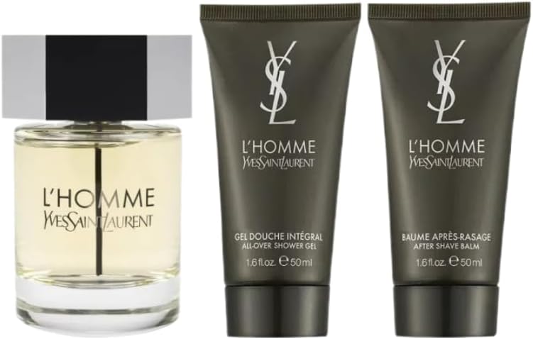 YVES SAINT LAURENT L'Homme 3-Pcs Gift set (Eau de Toilette Spray 3.4 Fl Oz, Shower Gel 1.7 Fl Oz, Aftershave 1.7 Fl Oz)