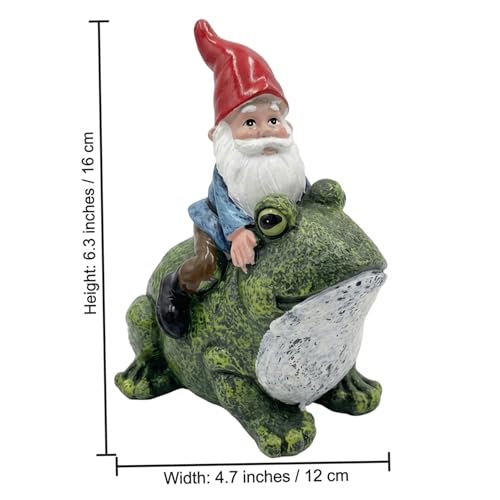 Nains de jardin statue grenouille à cheval décoration extérieure résine - 5