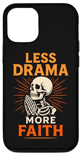 Less Drama More Faith �_�[�N �N���X�`���� �S�V�b�N �X�P���g�� �F�� �X�}�z�P�[�X iPhone 12/12 Pro �p
