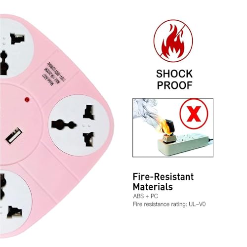 Image of 4 Socket Extension Board with 2 USB Ports | Surge Protector | Universal Compatibility | Heavy Duty Cable | Overload Protection.